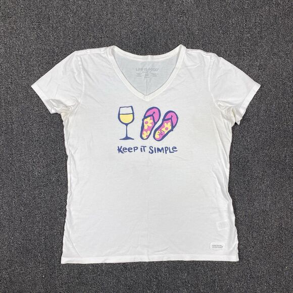 Life is Good T Shirt Keep it Simple Crusher Short Sleeve T-Shirt Size Medium - Picture 1 of 7